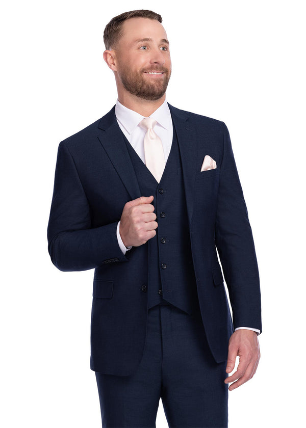 The Heathered Navy Wedding Suit The Modern Groom