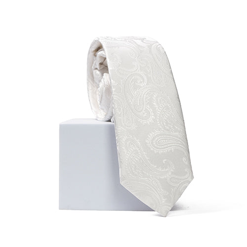 Ivory Paisley Neck Tie - The Modern Groom