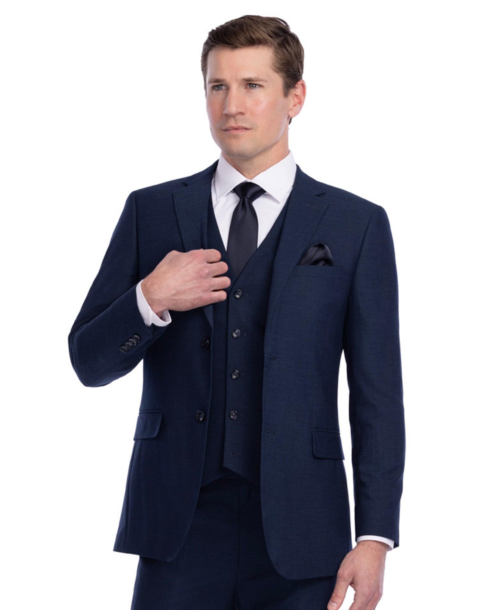 Navy blue microsuede suit 2024 coat