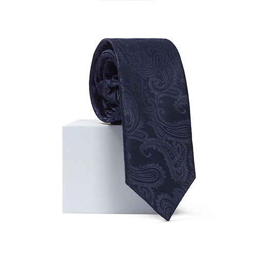 Navy Blue Paisley Neck Tie