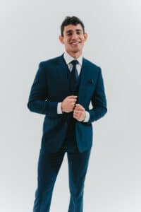 The heathered navy suit from The Modern Groom