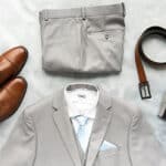 Light grey Modern Groom suit package.